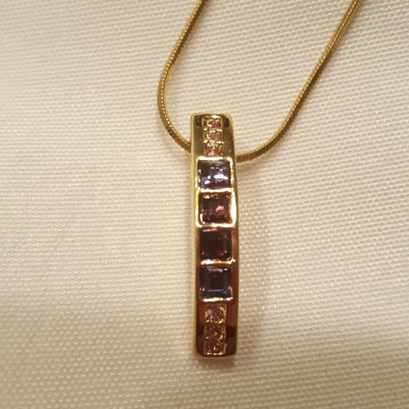 Lia Sophia Ultra Violet NWOT Cut Crystal Necklace - Picture 4 of 4